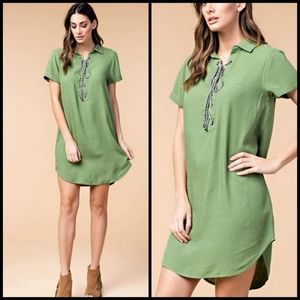Kori brand olive linen dress- UEC